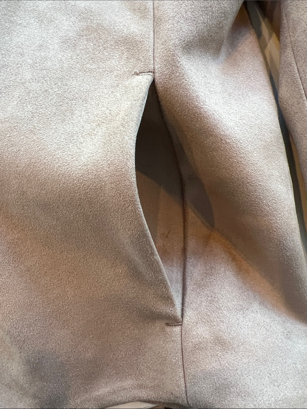 A & F Slim Zip Vegan Suede Tan Jacket Size XL - Picture 7 of 9